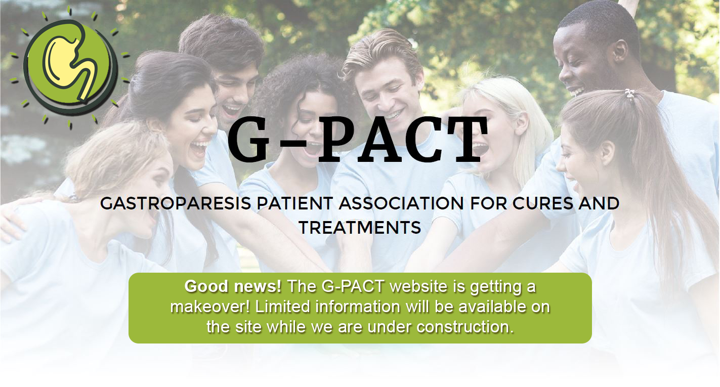 Image of smiling people having a good time. G-PACT is GASTROPARESIS PATIENT ASSOCIATION FOR CURES AND TREATMENTS. The website is currently getting a makeover and limited information will be available during construction.
